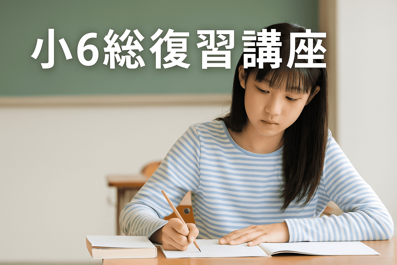 小６内容を中学進学前に整理する総復習講座のイメージ